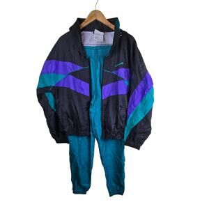 Vintage Adidas Track Suit Jacket Pants Colorblock Retro Men’s Size M
